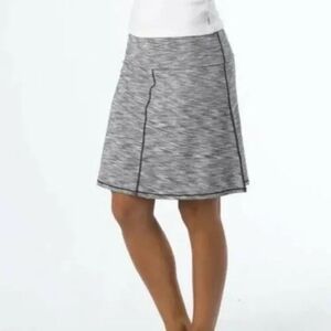 Prana Womens Leanne Skirt Foldover Waist Black Gray Spacedye Skirt-Size S